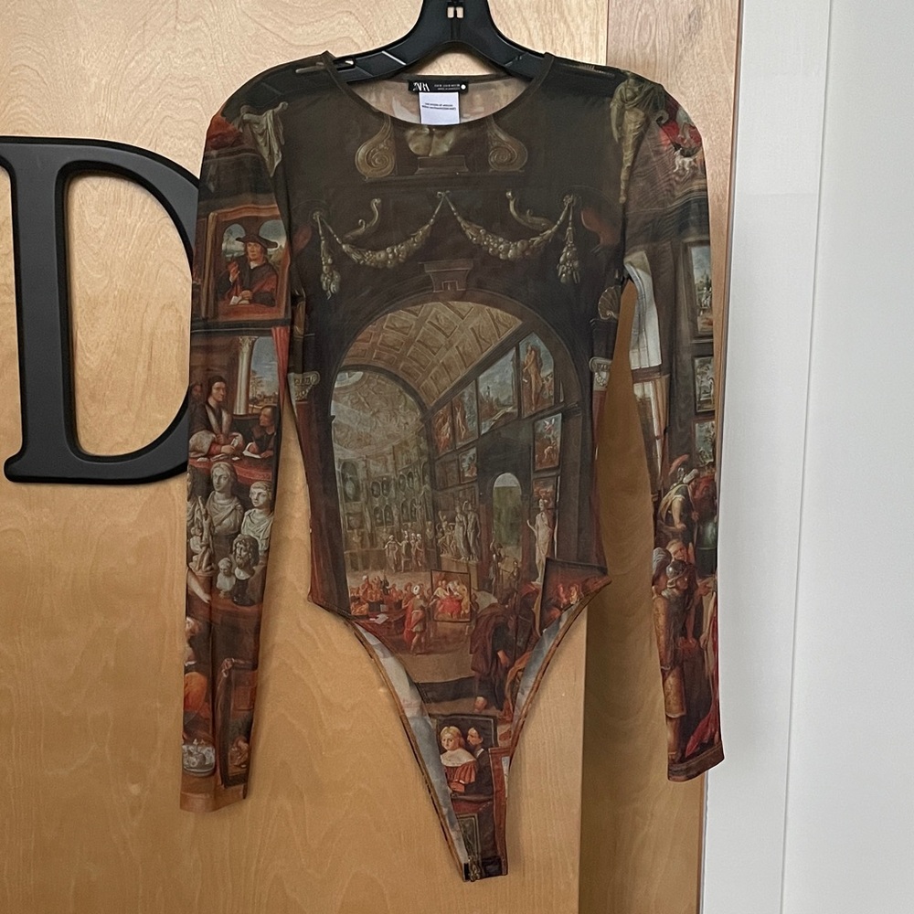 Zara Printed Tulle Bodysuit - The Studio of Apelles